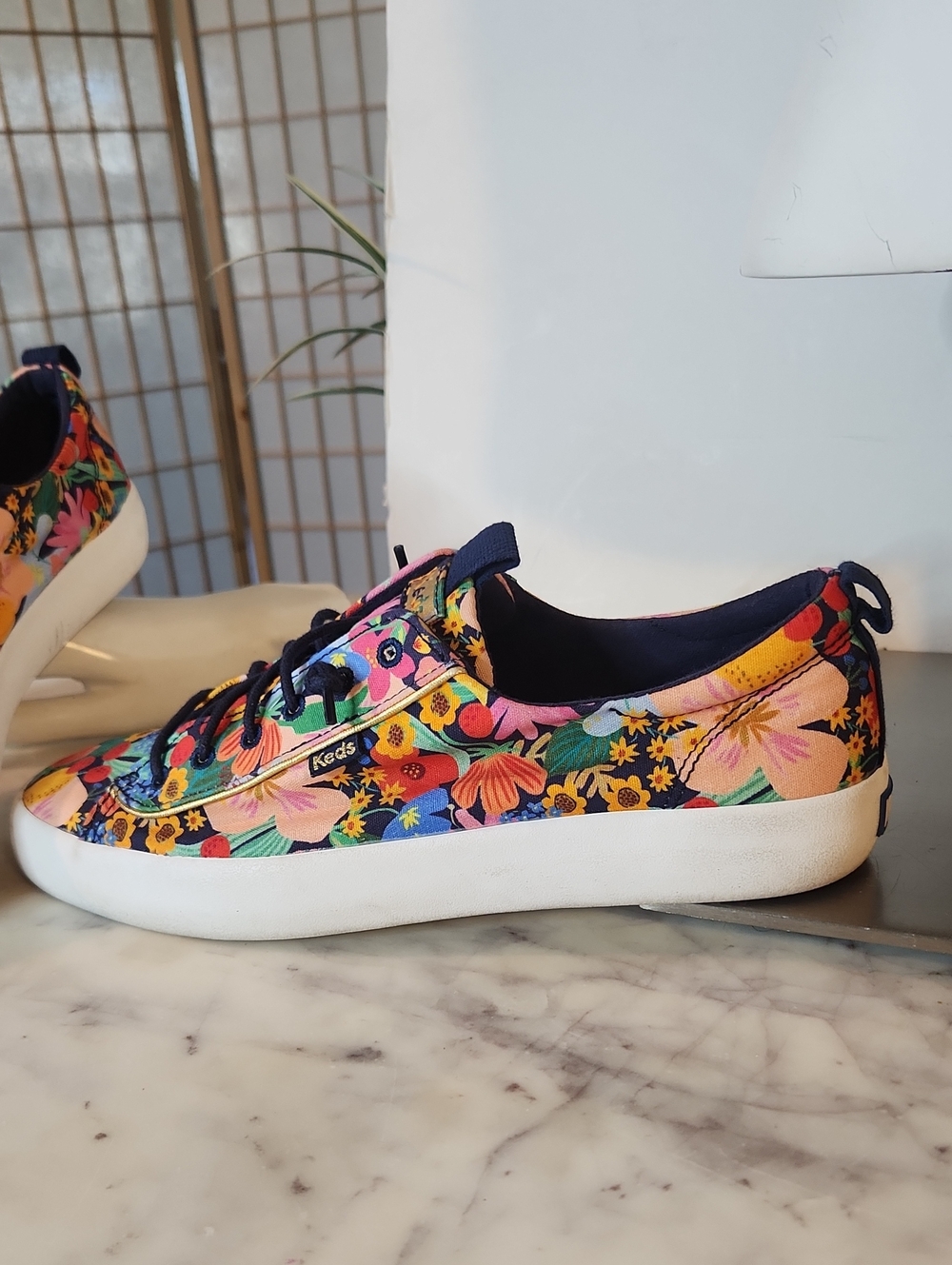 Keds  Rifle Paper  Co. Floral Canvas Sneakers Sz 9.5
